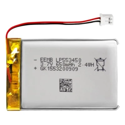 Abbildung von EEMB Lithium Polymer Akku 3,7 V 650mAh 553450 Wiederaufladbarer Lipo mit JST Anschluss für VXI Blue Parrott bestätigen Sie die Polarität des Geräts und Anschlusses vor dem Kauf