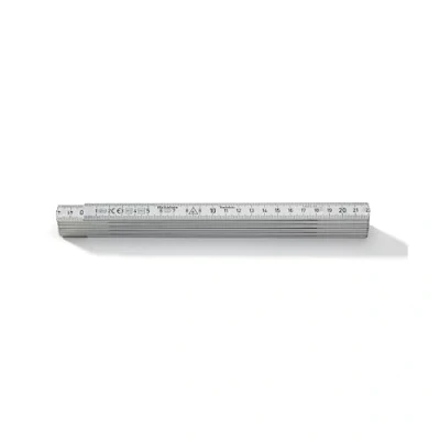 Abbildung von Zollstock 2m aus Aluminium mit CM Einteilung I Hultafors Made in EU Metrischer Metall Gliedermassstab 2 Meter 150003