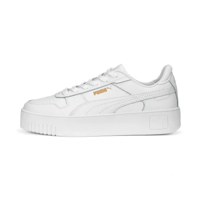 Abbildung von Puma Carina Street Sneakers Damen Schuhe Mit Plain White/Gold Größe: 35.5