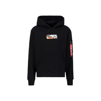 Abbildung von Alpha Industries CAMO Panel Hoody Sweatshirt, Herren, Größe: Large, Black