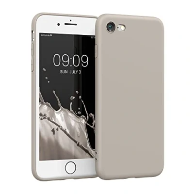 Abbildung von kwmobile Handyhülle kompatibel mit Apple iPhone SE (2022) / (2020) 8 7 Hülle Handy Case aus weichem Silikon in Beige matt