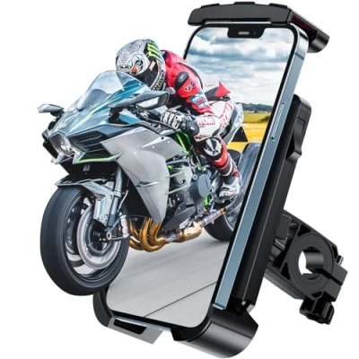 Abbildung von JOEAIS Handyhalterung Fahrrad, 360 Drehbare Motorrad Handyhalterung, Fahrrad Lenker FüR 4,5 7,2 Zoll Smartphones, Kompatibel Mit iPhone 14/13/12/11 Pro Max/Xs, Galaxy, Huawei Usw.