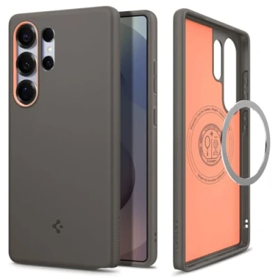 Abbildung von Spigen NanoPop MagFit Hülle für Samsung Galaxy S25 Ultra, Kompatibel mit MagSafe Papaya Gray