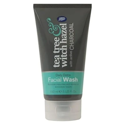 Abbildung von Boots Teebaumöl und Hamamelis Gesichtskohle Gesicht waschen 150ml/Boots Tea Tree and Witch Hazel charcoal Facial Face Wash 150ml