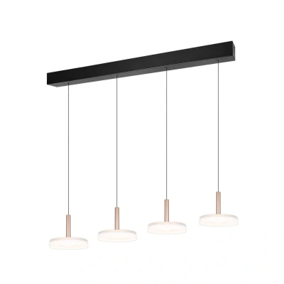 Abbildung von LED Hängelampe Celeste weiß/braun 115 cm 4 flg. Glas dimmbar