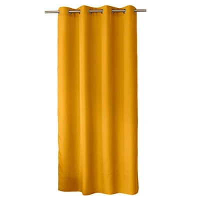 Abbildung von ED ENJOY HOME Dekorativer Vorhang mit silberfarbenen Ösen, 140 x 240 cm, Senfgelb, 100% Polyester, satiniert, Kollektion Basic