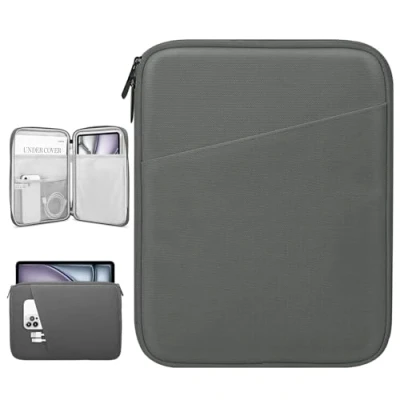 Abbildung von Dadanism 12,9 Zoll Tablet Tasche Sleeve Kompatibel mit iPad Pro 12,9&quot; M2 6./5./4./3. Gen, Pro/iPad Air 13&quot; 2024, 12,4&quot; Galaxy Tab S9 FE+/S9+/S8+/S7 FE/S7+,12,3&quot; Surface 7/6/5/4/X, Dunkel Grau