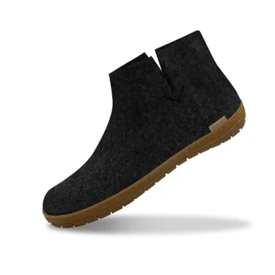 Abbildung von glerups dk A Shoes Unisex Erwachsene Filz Hausschuh, Damen,Herren Huettenschuhe, Pantoffel Slipper Puschen Stiefel warm,Charcoal,36 EU / 3.5 UK