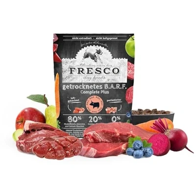Abbildung von FRESCO Dog Complete Plus Trockenbarf Rind 2,5kg Hunde Trockenfutter aus frischem Fleisch, Obst und Gemüse getreidefreies Barf 100% natürliche Zutaten ohne künstliche Zusätze