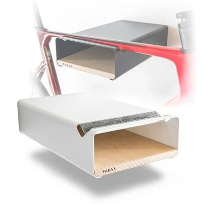 Abbildung von Fahrrad Wandhalterung Holz und Aluminium Regalboden Weiß S RACK