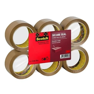 Abbildung von Scotch Verpackungsklebeband für einen sicheren Verschluss, Braun, 50 mm x 66 m, 6 Rollen/Packung