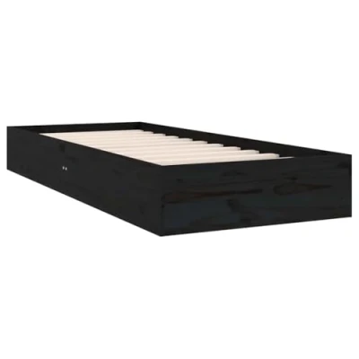 Abbildung von vidaXL Bett Massivholzbett Schwarz 75x190 cm