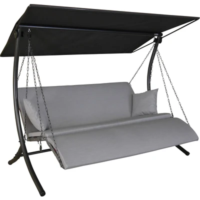 Abbildung von Angerer Freizeitmöbel Hollywoodschaukel &quot;Luxus Zip granit&quot;, BxTxH: 210x145x160 cm