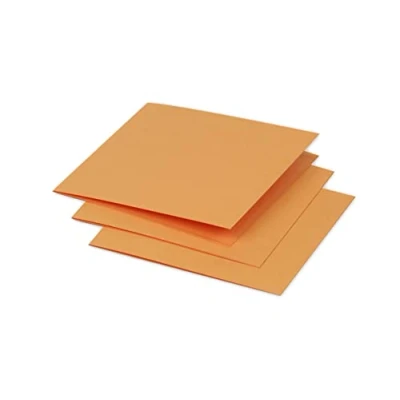 Abbildung von Clairefontaine 16136C Packung mit 25 Doppelkarten Pollen 116x116mm 210g, gefaltet, ideal für Ihre Einladungen und Korrespondenz, Clementine, 1 Pack