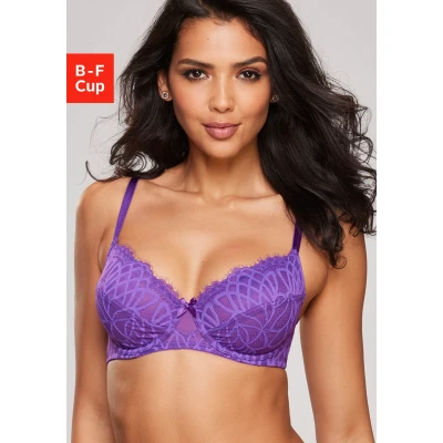 Abbildung von LASCANA Bügel BH &quot;Cara&quot;, mit femininer Spitze, anteilig aus recyceltem Material, Dessous