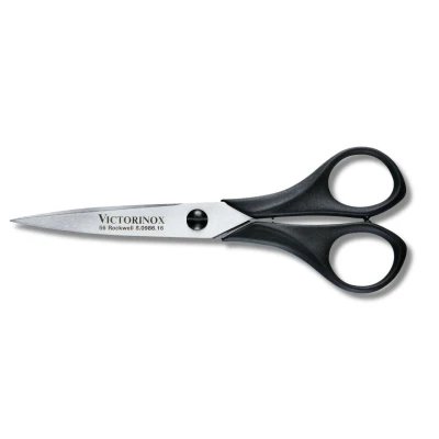 Abbildung von Victorinox Haushaltsschere, Bastelschere, Papierschere, Scharfe Klinge, 16 cm, Robuster Kunststoffgriff, Rostfreier Stahl, schwarz