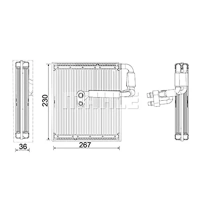 Abbildung von MAHLE ORIGINAL AE 27 000P Verdampfer mit Dichtungen ohne Expansionsventil