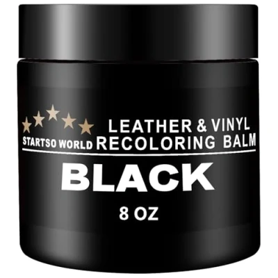 Abbildung von STARTSO WORLD Leder Reparatur Set Schwarz, 200ml Flüssigleder, Lederfarbe, Schramm Entferner, &amp; Vinyl Reparaturset für Möbel, Couchen, Sofas, Autositze, Schuhe