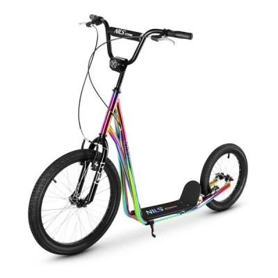 Abbildung von NILS EXTREME Cityroller Rainbow Scooter Roller Tretroller mit großen Reifen sehr wendig, geeignet für Offroad Abenteuer