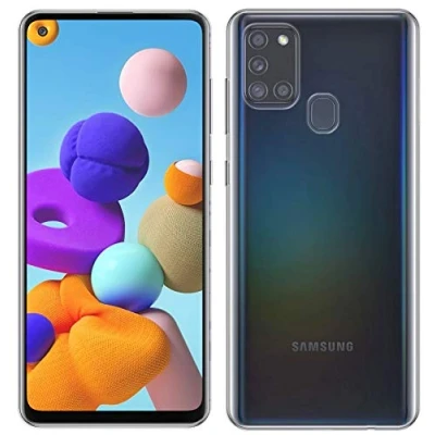 Abbildung von cofi1453® Silikon Hülle Basic kompatibel mit Samsung Galaxy A21s (A217F) Case TPU Soft Handy Cover Schutz Transparent