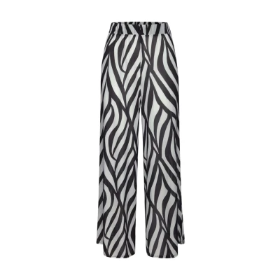 Abbildung von French Connection Stoffhose, Damen, Größe: 34, Schwarz creme bedruckt