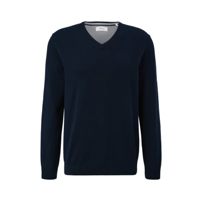 Abbildung von s.Oliver Logostickerei Strickpullover, Herren, Größe: Small, Navy