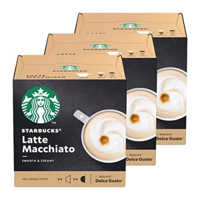 Abbildung von Nescaf? Dolce Gusto Starbucks Latte Macchiato 3er Set, Kaffee, Milchkaffee, Kaffeekapseln, 3 x 12 Kapseln