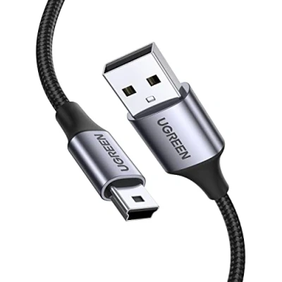 Abbildung von UGREEN USB Mini B Kabel Ladekabel A Stecker auf Nylon kompatibel mit PS3 Game Controller, Externe Festplatte, Dashcam, Mikrofon, usw. (3m)