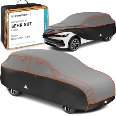 Abbildung von WALSER 30983 Fahrzeugabdeckung Vollgarage S 165 430 grau, dunkelblau PEUGEOT: 1007 Schrägheck, FORD: B Max, Tourneo Courier, MINI: Countryman