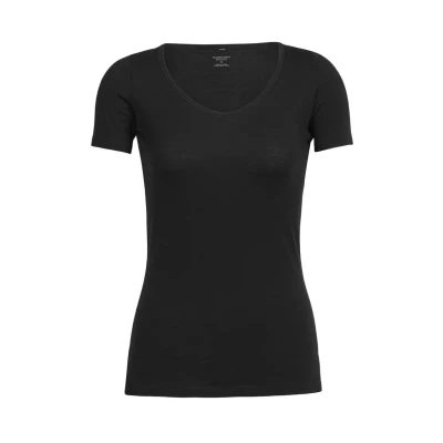 Abbildung von Icebreaker Merino Siren SS Sweetheart Unterhemd/shirt, Damen, Größe: XL, Black