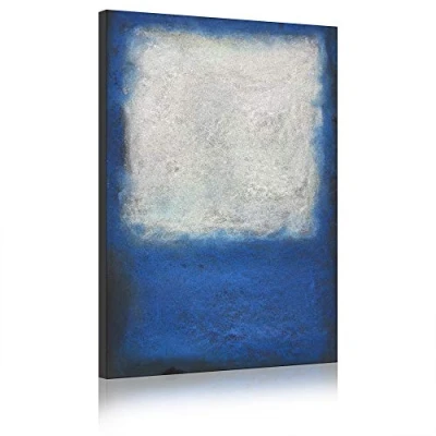 Abbildung von Annick Goutal Abstrakte Leinwand Berühmte Gemälde Weiß Und Blau Von Mark Rothko Wandkunst Kunstreproduktion Auf Gedruckt Moderne Kunstwerke Für Inneneinrichtungen (Kein Rahmen,100 x 160 cm)