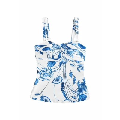 Abbildung von Next Regular FIT Bikinitop, Damen, Größe: 38, White blue floral