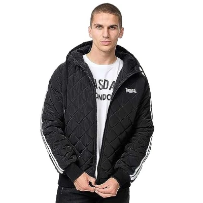Abbildung von Lonsdale MIT Kapuze Normale Passform Arnipol Winterjacke, Herren, Größe: Small, Black white