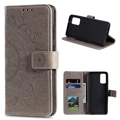 Abbildung von CoverKingz Handytasche kompatibel mit Huawei P smart 2021 Handy Case Kartenfach Handyhülle Flipcase klappbar Motiv Mandala Grau
