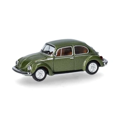 Abbildung von Herpa Modellauto VW Käfer 1303, moos metallic, Miniatur im Maßstab 1:87, Sammlerstück, Made in Germany, Modell aus Kunststoff