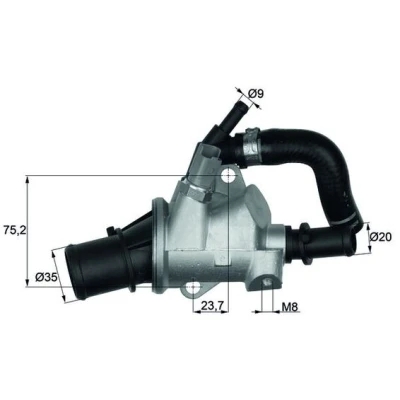 Abbildung von BEHR THERMOT TRONIK TI 146 88 Kühlwasserthermostat ALFA ROMEO: 147, GT, FIAT: BRAVO 2, Stilo Schrägheck, Multi Wagon, LANCIA: Thesis