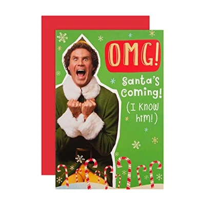 Abbildung von Hallmark Weihnachtskarte Funny Warner Bros, OMG!, Elfen Design