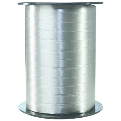 Abbildung von Clairefontaine 601776C Spule Geschenkband glatt (500 m x 7 mm, ideal für Bastelprojekte und Geschenke) 1 Stück silber