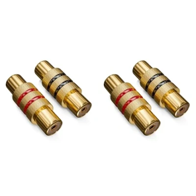 Abbildung von deleyCON 4 Stück Cinch Kupplung als Set 2X Schwarz Rot Audio Video Adapter Buchse zu RCA Verbindungsstück