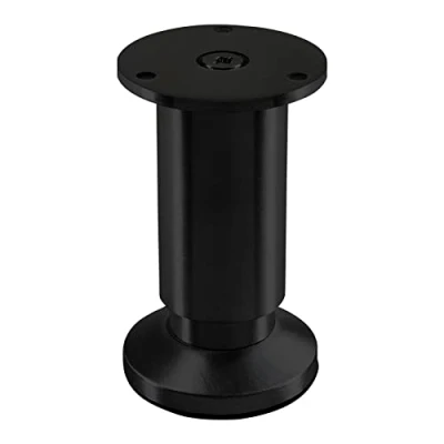 Abbildung von Möbelfuß TERRA Höhe 100 mm Schwarz eloxiert Schrankbein höhenverstellbar bis max. 15 mm, belastbar 250 kg von SOTECH