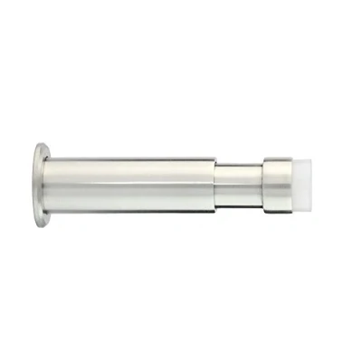 Abbildung von Verstellbarer Wandstopper 88 128 mm Gummi Weißer Edelstahl AISI 304 Finish Matt Enthält Werkzeug, Schraube + Befestigungsdübel Mod. I 182BTPRAM EVI Herrajes