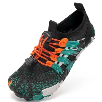 Abbildung von Barfußschuhe Kinder Barfussschuhe Wasserschuhe Junge Badeschuhe Barfuß Schuhe Aquaschuhe Schwimmschuhe Strandschuhe rutschfeste Schnell Trocknend（Schwarz 30）