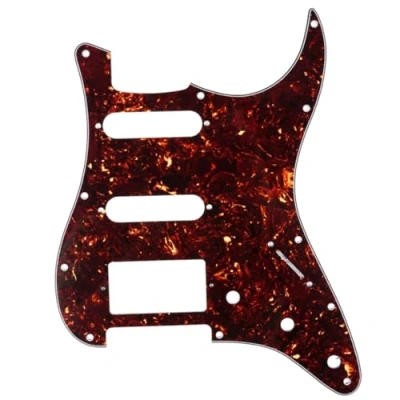 Abbildung von Musiclily HSS 11 Löcher Strat Schlagbrett Pickguard für Fender American/Mexican Standard Stratocaster Modern Style E Gitarre,4 lagig Tortoise Shell
