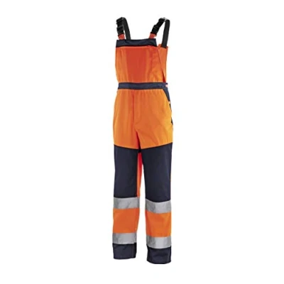 Abbildung von teXXor 4335 52 Warnschutz Latzhose &quot;Buffalo&quot;, Größe 52, Warnorange/Marineblau