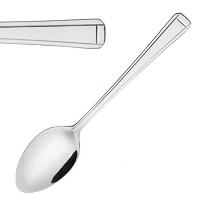 Abbildung von Olympia Harley Besteck Teelöffel Set (12 Stück), Silber, hochglanzpolierter Edelstahl, Größe: 140 (L) mm, Tee und Kaffeelöffel, spülmaschinenfest für Zuhause, Küche, Restaurant, D697