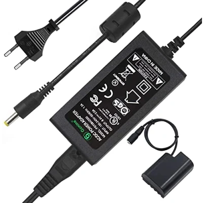 Abbildung von DMW DCC12 AC8 Netzteil DC Koppler Ladegerät Kit Kompatibel mit PANASONIC BLF 19 Akkus LUMIX DMC GH3 GH4 GH3K GH4K GH5 und Sigma SDQ SDQH Digital Kameras