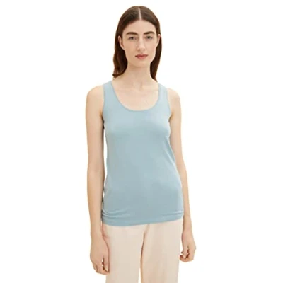 Abbildung von TOM TAILOR Damen 1036260 Basic Top, 30838 Tourmaline, L