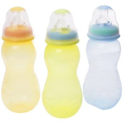 Abbildung von Nuby ID99341 3er Set Flaschen mit Standardhals, Polypropylen, 300 ml, Gelb/Grün/Blau