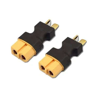 Abbildung von 2X Stück Premium Adapter Set XT60 Female auf T Stecker Dean Connector Male für Lipo Akku Battery Hochstrom Adapterkabel von Mr.Stecker Modellbau®