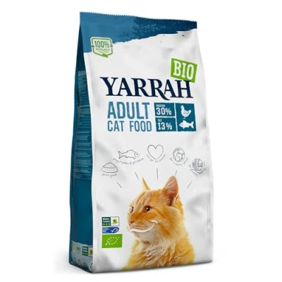 Abbildung von YARRAH Bio Katzenfutter trocken Hochwertiges Premium Trockenfutter für Katzen Hoher Nährstoffanteil Futter ab 12 Wochen mit Huhn und MSC Fisch, 2.4kg
